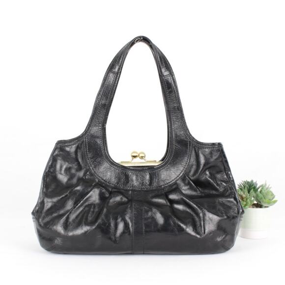 Coach Ergo Black Patent Calf Leather Satchel Bag w/ Kisslock - Picture 5 of 8